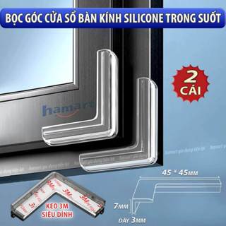Miếng Bịt Góc Cửa Sổ Silicon Bọc Cạnh Bàn Kính Nút Chống Va Đập Bảo Vệ Bé An Toàn Keo 3M Siêu Dính