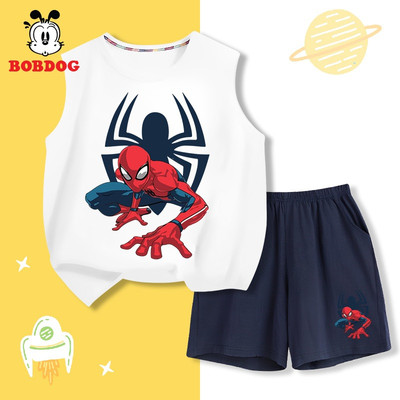 Bộ bé trai BOBDOG, set đồ bé trai mặc hè chất thun cotton co giãn in hình người nhện BD-BDO65