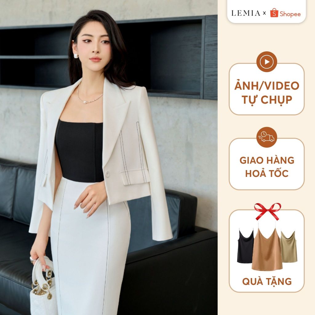 Áo Vest Lửng Nắp Túi Trang Trí Thời Trang Thanh Lịch by LEMIA Design - 23AV128