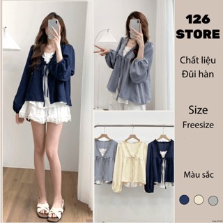  Áo Babydoll Phối Viền Bèo 2 Lớp Thắt Nơ 12 THÁNG SÁU CLOTHING MA3123 