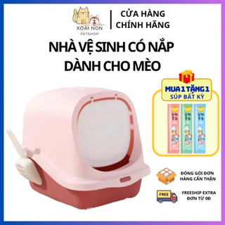  Nhà vệ sinh cho mèo có nắp đậy nhà vệ sinh vỏ sò - Khay chậu cát vệ sinh cho mèo tiện lợi 