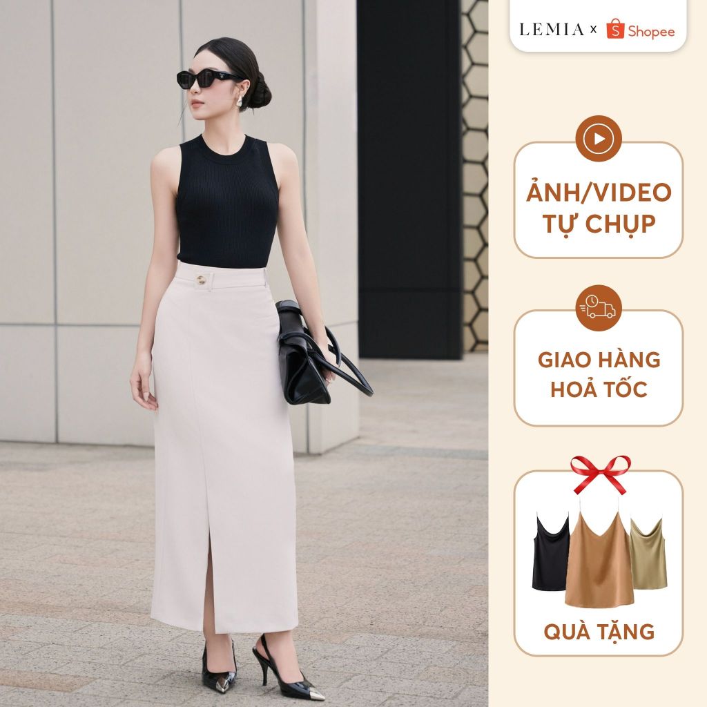 CHÂN VÁY DÀI DÁNG SUÔNG, CẠP LỆCH CHÉO SƯỜN by LEMIA Design – 24Z147