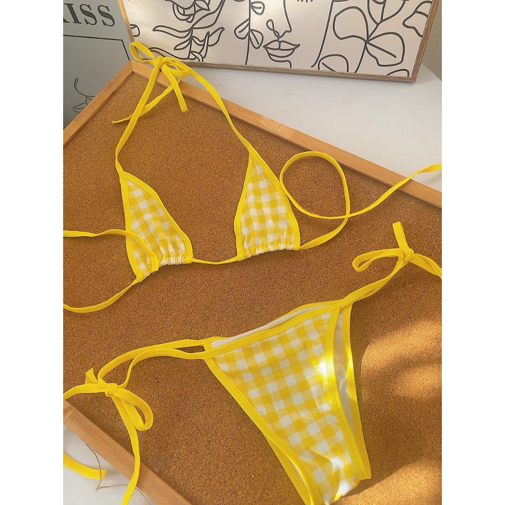 BK029 Bộ đồ lót lọt khe bikini hai mảnh bốc lửa vải lụa mềm - KELLY WANG