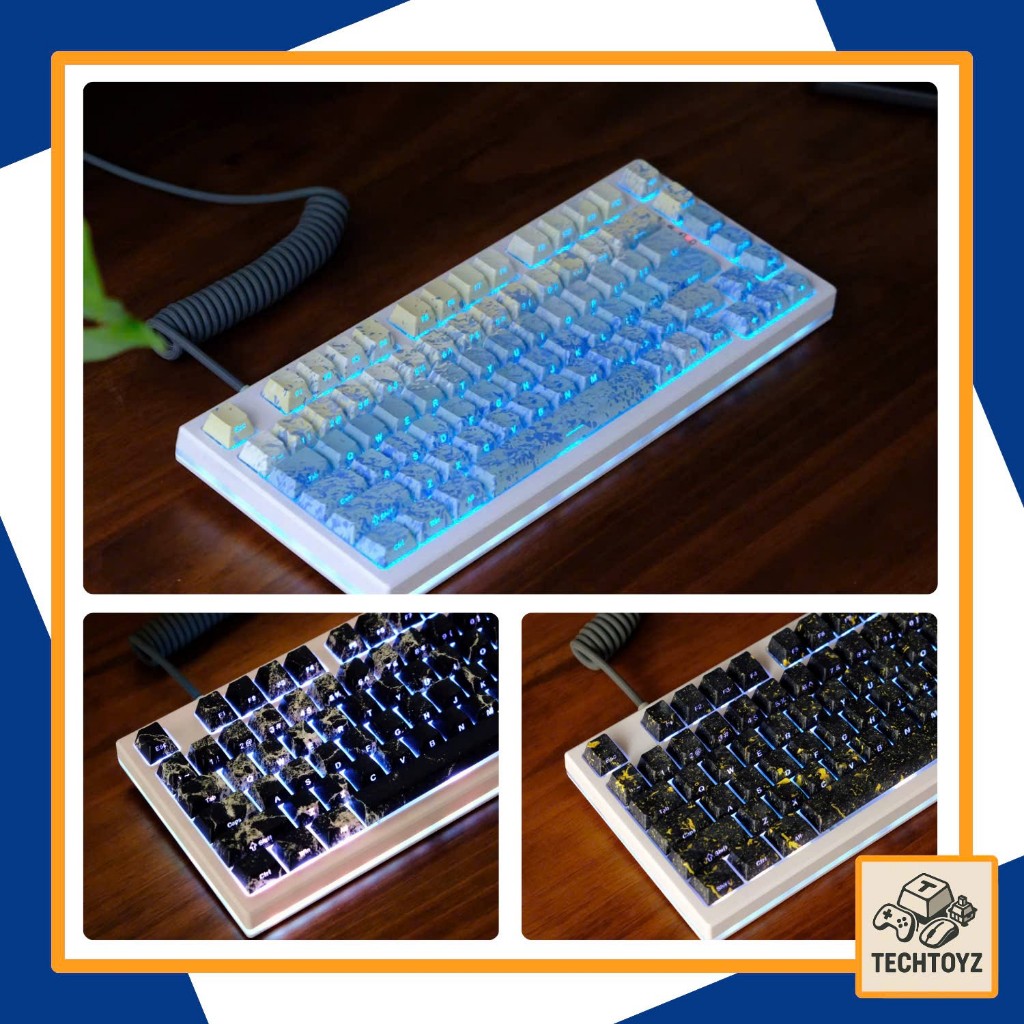 Bộ Keycaps Cẩm Thạch - PBT Double Shot, DyeSub - Cherry Profile