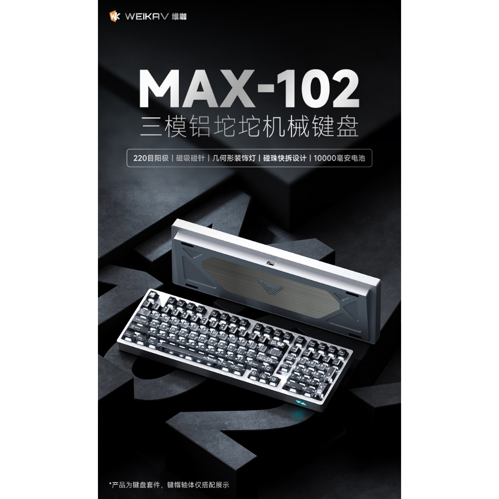 [HỎA TỐC GIAO NGAY]  Weikav Max102 Keyboard Kit | 3 Modes | Nhôm CNC | Mạch Xuôi | Led RGB