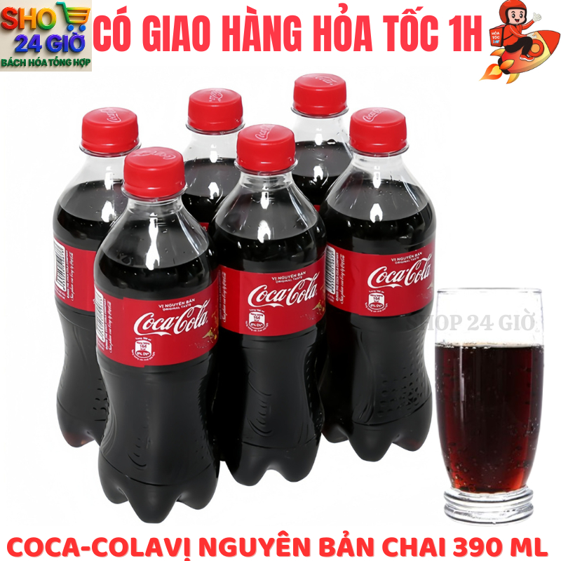 CoCa-Cola Chai Pet 1 Lốc 6 Chai 390 Ml - Shop 24 Giờ