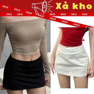   DEAL XẢ KHO  Chân Váy Trơn Basic Phong Cách Y2K Dễ Phối NH190 Chân Váy Chữ A Basic Dáng Ngắn Có Quần Trong 