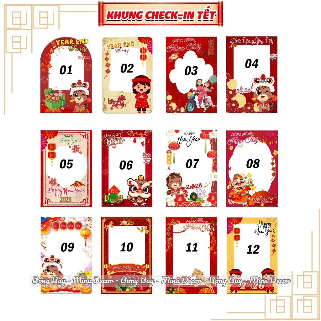 Khung chụp ảnh check-in ngày Tết 2026, Tiệc cuối năm