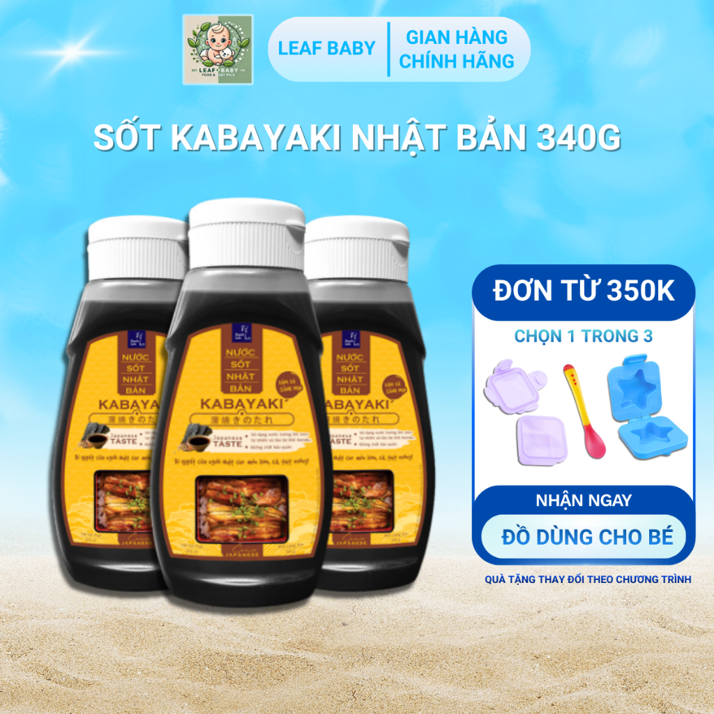 Sốt Kabayaki Nhật Bản 340g cho bé ăn dặm từ 1 tuổi - Leaf Baby