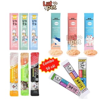  Combo 50 Que Súp Thưởng Cho Mèo Shizuka Mr.peaboby Sakurax Neeka pate cho chó mèo - lutpet 
