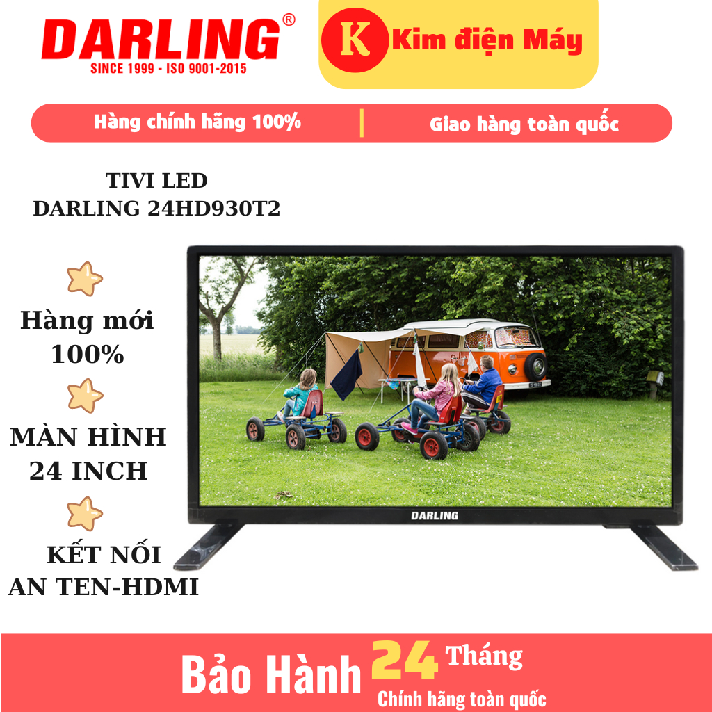 Tivi Darling 24 inch 24HD930T2 màn hình vi tính hàng chính hãng bảo hành 24 tháng -đã có hóa đơn VAT