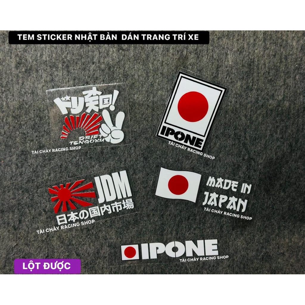 [ 1 TEM ] TEM DECAL STICKER JAPAN NHẬT LÔT ĐƯỢC DÁN TRANG TRÍ XE
