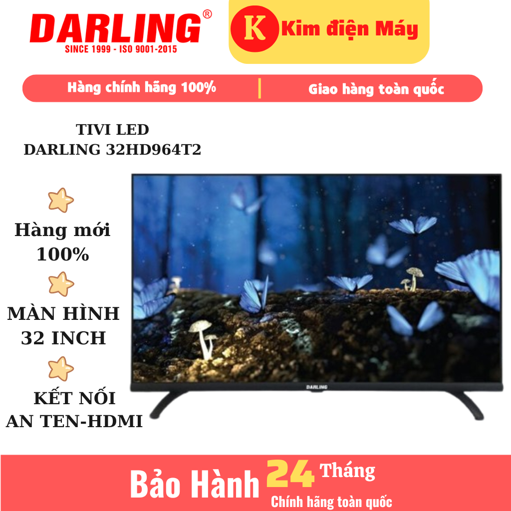 Tivi LED Darling 32 inch 32HD964T2 màn hình tivi hàng chính hãng kết an ten mặt đất