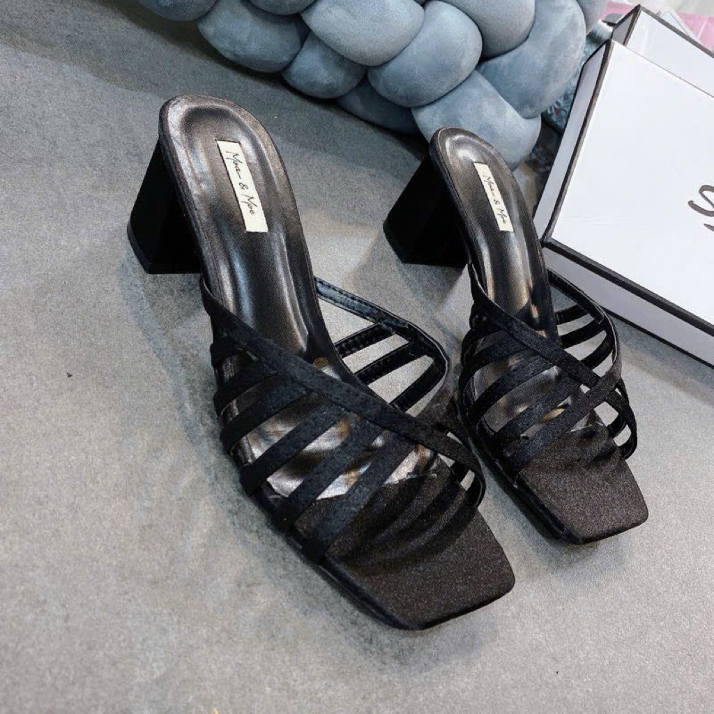 DÉP CAO GÓT NỮ DÂY CHÉO ĐẾ VUÔNG CAO 5P HOT TREND