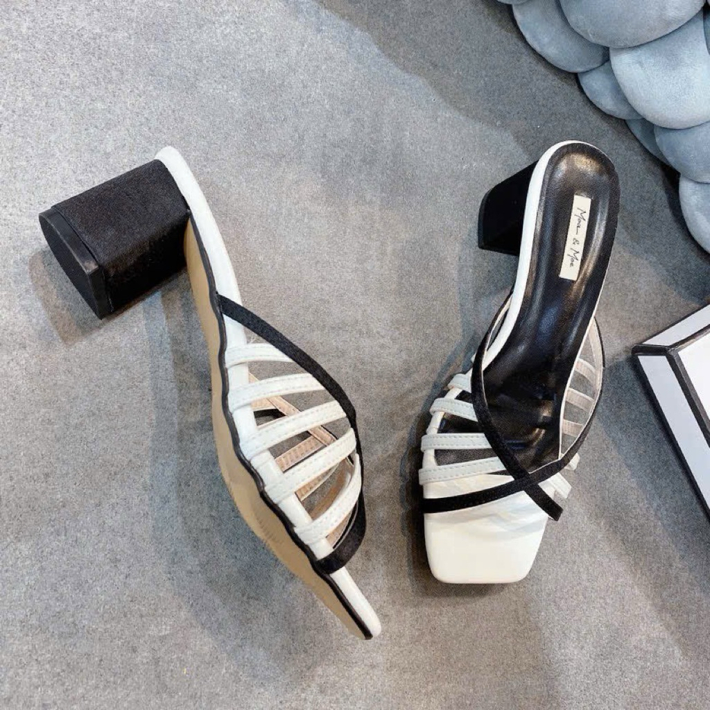 DÉP CAO GÓT NỮ DÂY CHÉO ĐẾ VUÔNG CAO 5P HOT TREND