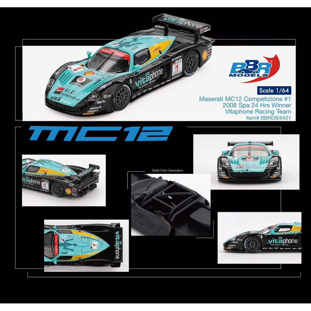 mohinhxeps-1/64_ BBR Maserati MC12 Competizione #1 Vitaphone Racing Team 2008 Spa 24 Hrs. Winner