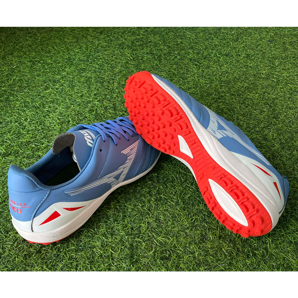 Giày Đá Bóng Ráp Đế Mizuno Neo 4 ( Đế Có Đệm EVA Giảm Chấn ) - Xám Đỏ