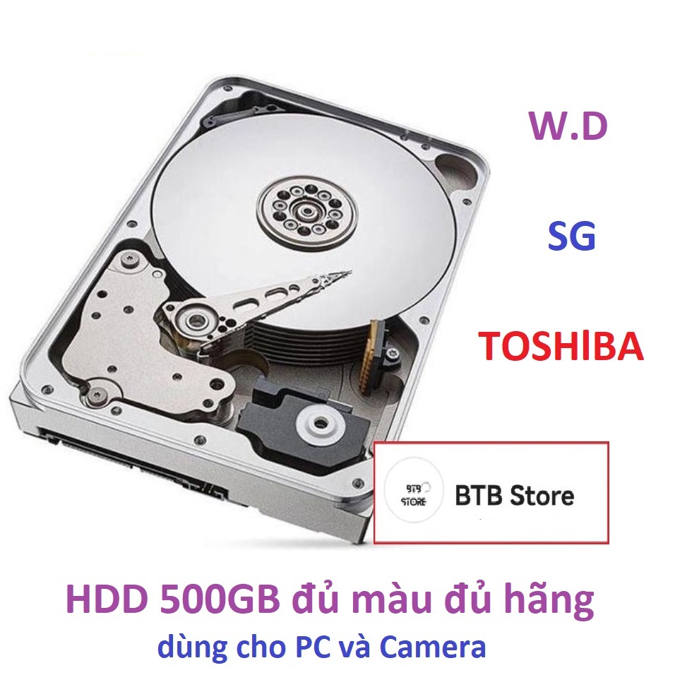 BH 12 tháng ổ cứng HDD 500GB tím blue Toshiba WD Seagate đầu ghi camera PC purplr 500G