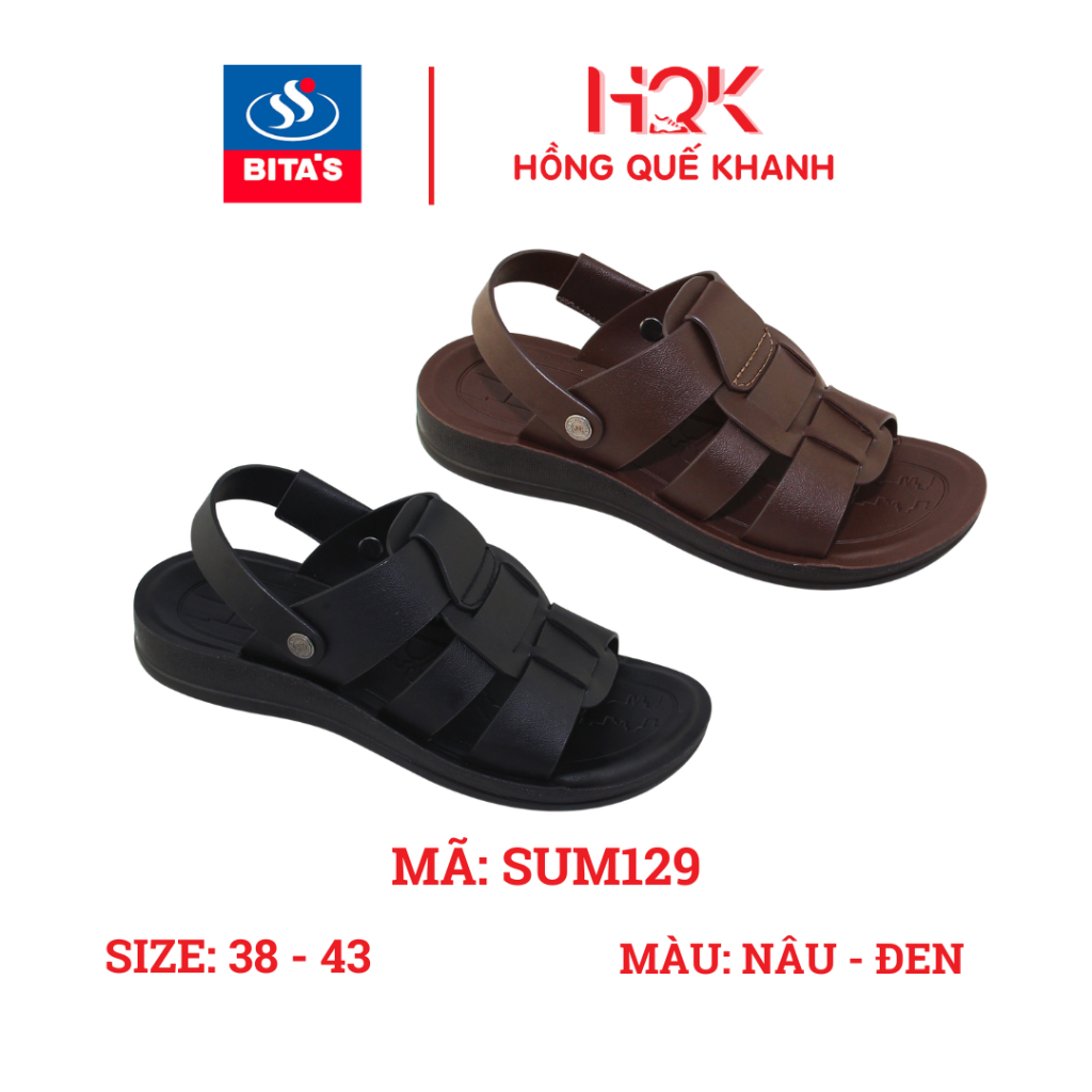 [BITAS] GIÀY QUAI HẬU/GIÀY SANDAL DA NAM - QUAI CHẤT LIỆU DA KHÔNG THẤM NƯỚC - ĐẾ PU CHỐNG TRƠN TRƯỢ