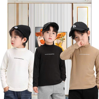  ÁO GIỮ NHIỆT BÉ TRAI 17-46kg chất vải mềm mại cổ cao 4cm giữ nhiệt tốt ₫ủ size mặc 17_46g.Áo thu đông cao cổ bé trai . 