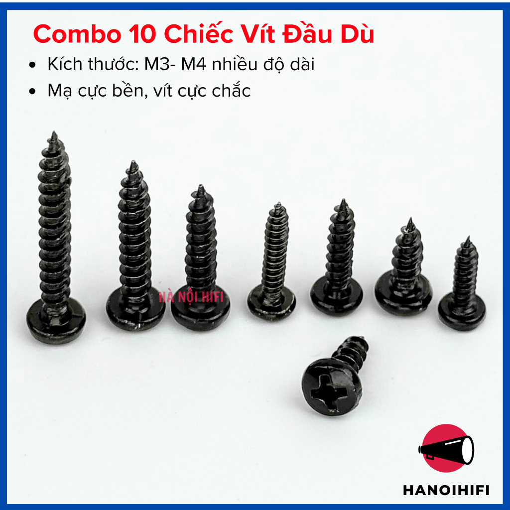 Đinh vít gỗ sơn tĩnh điện cho loa nhiều kích thước M3,M4 vít gỗ, loa