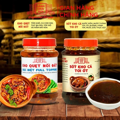 Combo 2 hủ gồm Kho quẹt 250g và Sốt kho cá 280g Làng Chài Xưa ngon, an toàn, tiện lợi