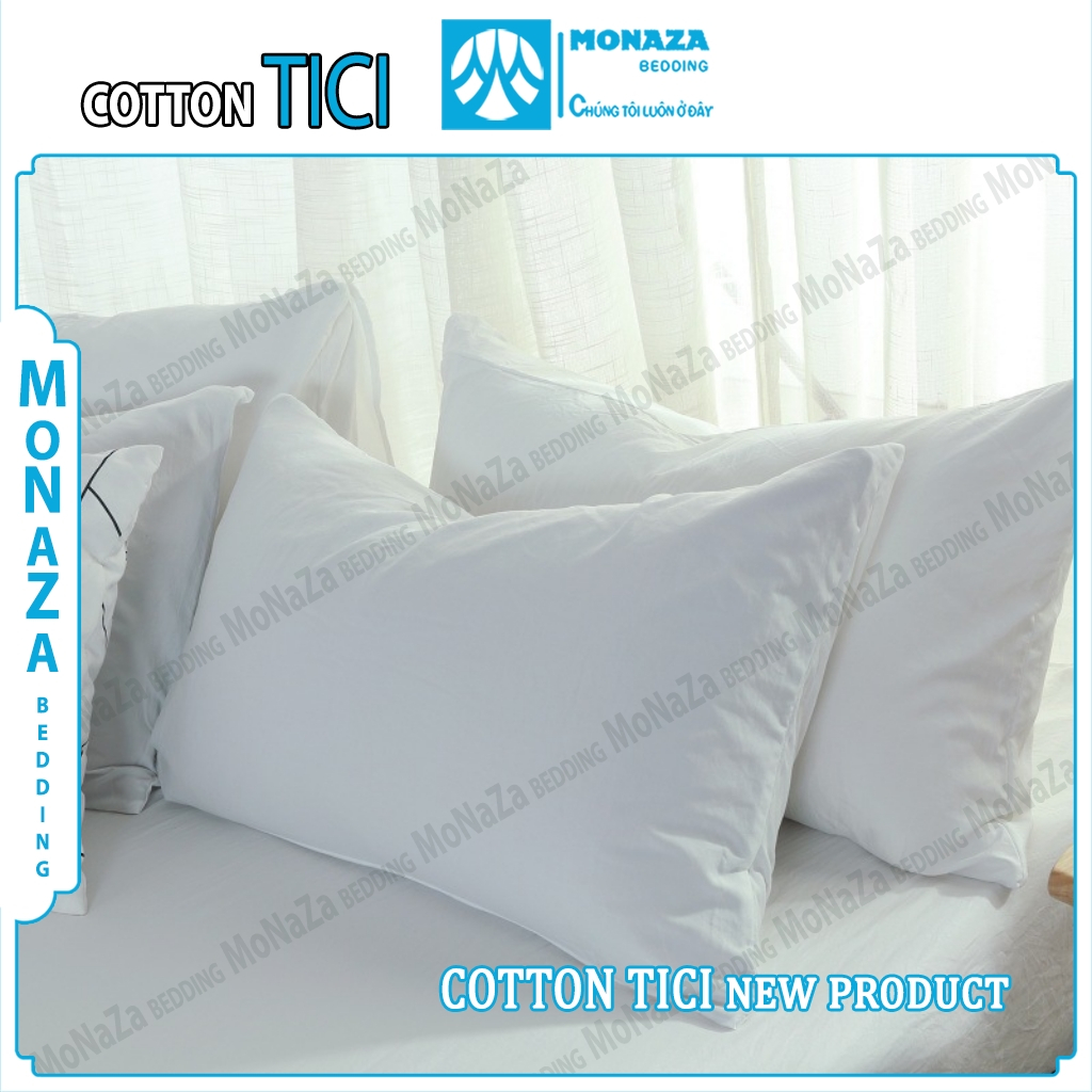 Áo Gối Cotton Tici Cao Cấp, Bao Gối 35x50 45x65 50x70 Thoáng Khí Bọc Ruột Gối Chuẩn Form