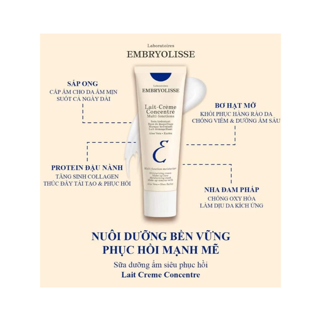 Kem Dưỡng Ẩm Embryolisse 30ml/75ml Siêu Dưỡng Ẩm & Phục Hồi Da
