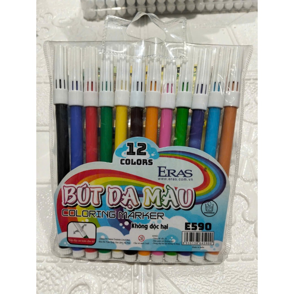 Bút dạ 12 màu Eras Mã số E590