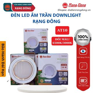  Đèn LED Âm Trần Rạng Đông Đèn Downlight AT10 khoét lỗ trần 90 8W & 90 10W Đổi Màu - Model: AT10 