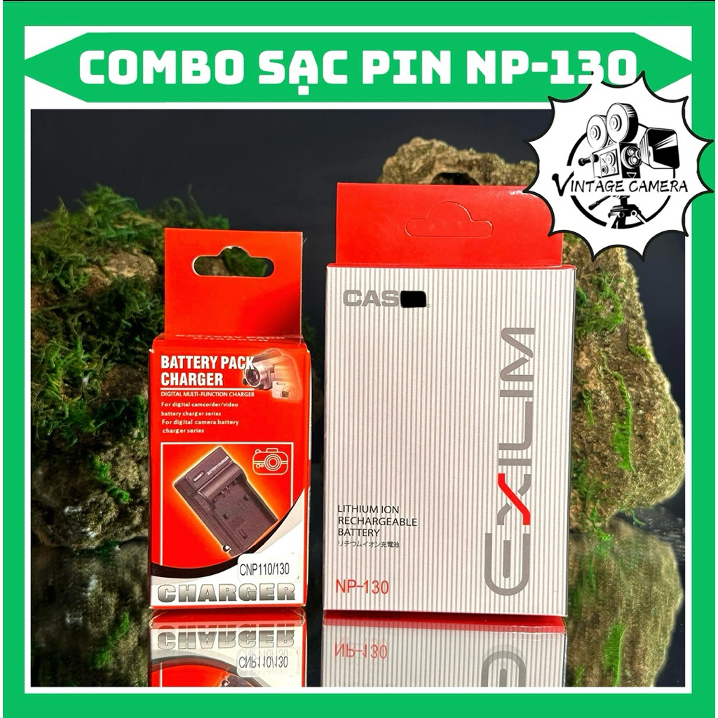 Bộ Sạc Pin Casio NP-130 ( Combo Sạc thay thế / Pin hãng )dùng cho EX-ZR100, EX-ZR200, EX-ZR300, EX-Z