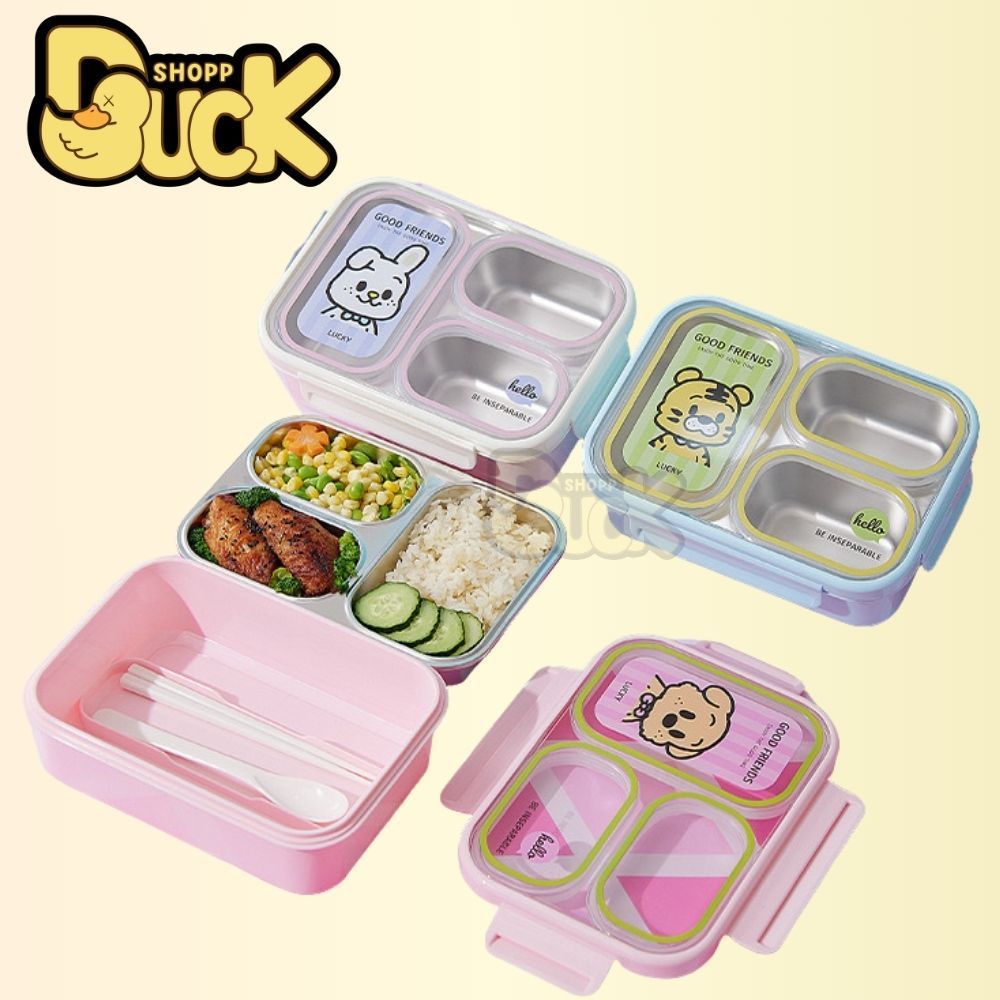 Hộp cơm trưa giữ nhiệt inox Lion Hộp cơm 900ml 3 ngăn giữ nhiệt (Tặng muỗng đũa) | BigBuy360 - bigbuy360.vn