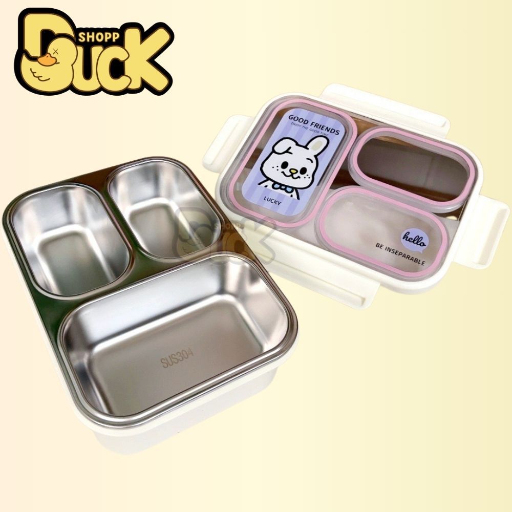 Hộp cơm trưa giữ nhiệt inox Lion Hộp cơm 900ml 3 ngăn giữ nhiệt (Tặng muỗng đũa) | BigBuy360 - bigbuy360.vn