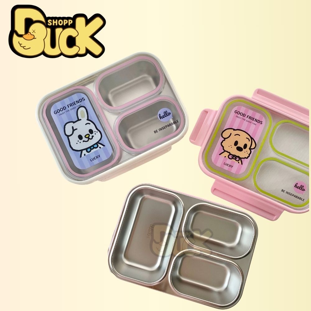 Hộp cơm trưa giữ nhiệt inox Lion Hộp cơm 900ml 3 ngăn giữ nhiệt (Tặng muỗng đũa) | BigBuy360 - bigbuy360.vn