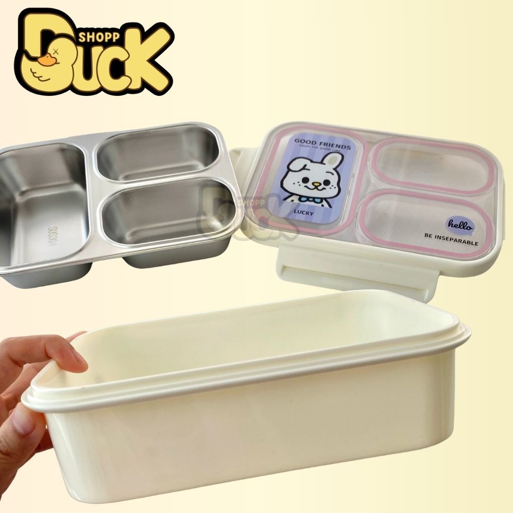 Hộp cơm trưa giữ nhiệt inox Lion Hộp cơm 900ml 3 ngăn giữ nhiệt (Tặng muỗng đũa) | BigBuy360 - bigbuy360.vn