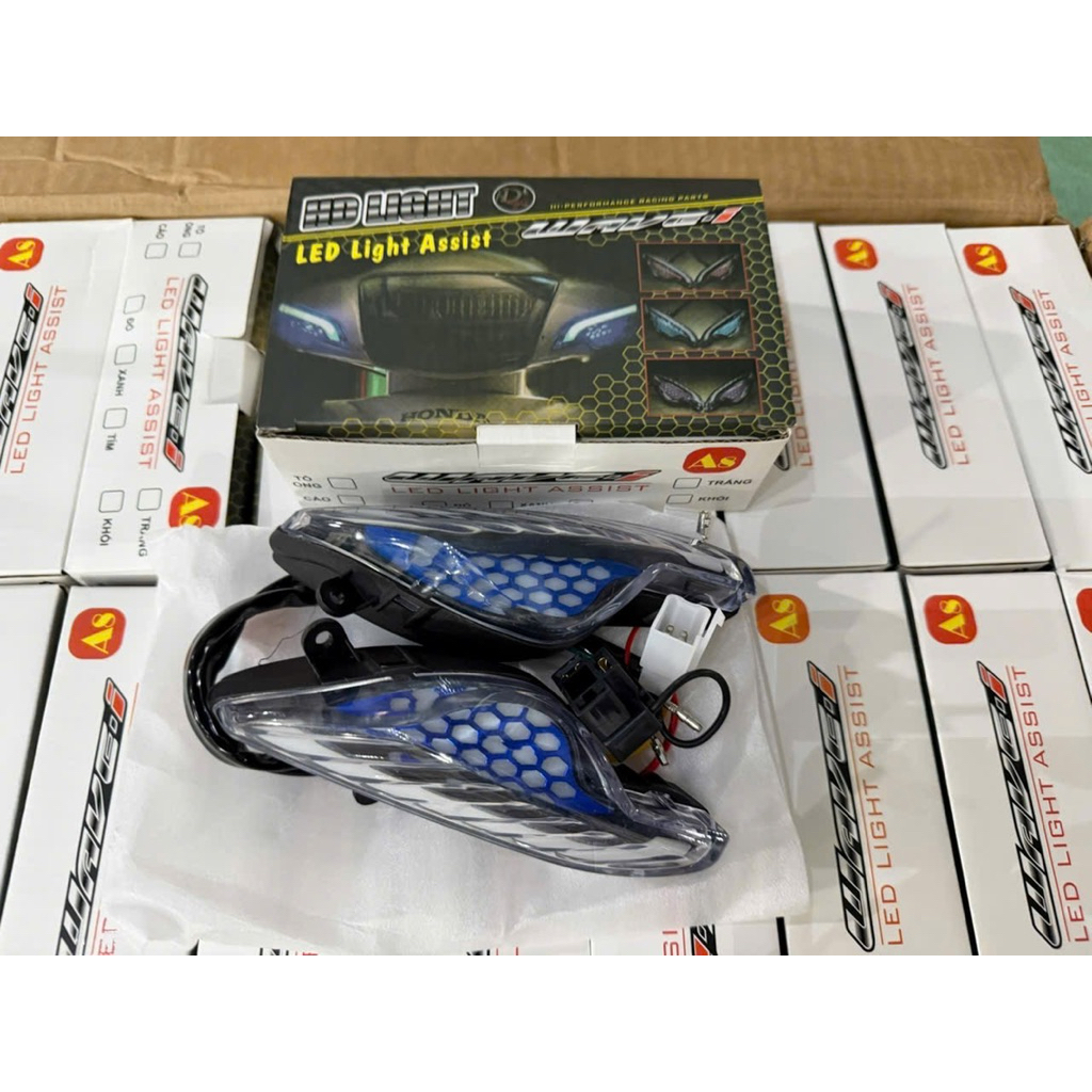 Xi nhan led audi tổ ong demi xe wave lắp cho wave a 100, 110 wave s100 wave rs100 bảo hành 1 năm