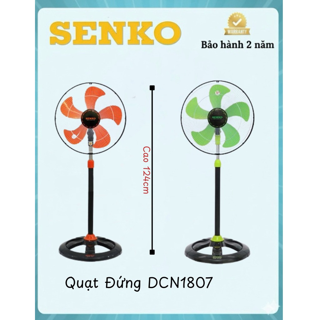 Quạt Đứng Senko DCN1807 – 75W, 5 Cánh 43cm – Làm Mát Mạnh, Ổn Định, Bền Bỉ