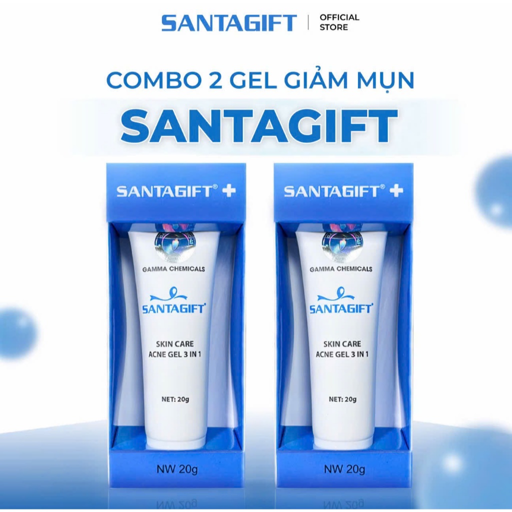 Combo 2 Gel hỗ trợ giảm mụn Gamma SANTAGIFT 20g Skincare Làm Đẹp Da