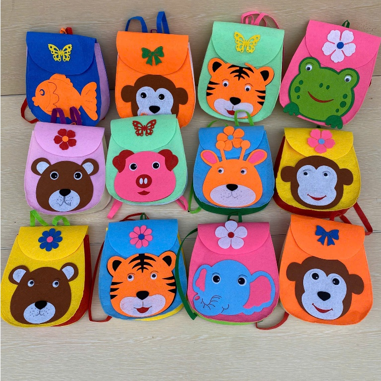 Ba lô nỉ trang trí lớp học mầm non ( com bo 3 cái) Đồ dùng mầm non Thu