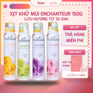 Xịt Khử Mùi Enchanteur 150g Charming / Sensation / Romantic / Delightful [Mẫu Mới] Lưu Hương Lâu