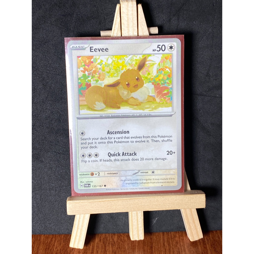 Card thẻ bài Pokemon: Eevee 135/167 - Twilight Masquerade - NM/M Pokemon Card