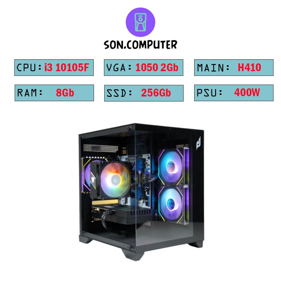 Bộ PC Gaming H410 | I3 10105F | RAM 16GB chơi  game nhẹ nhàng