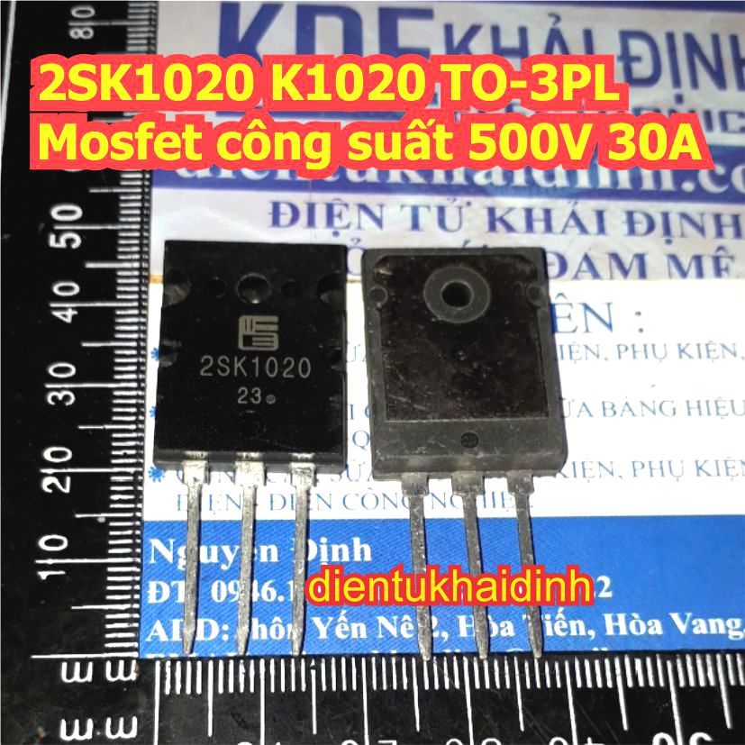 2SK1020 K1020 TO-3PL Mosfet công suất 500V 30A kde8284