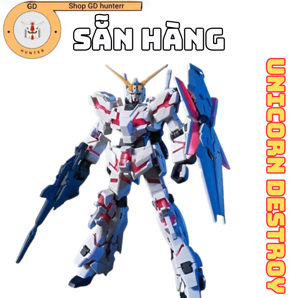 [SẴN HÀNG] Mô Hình lắp ráp HG UNICORN DESTROY (TẶNG DECAN)