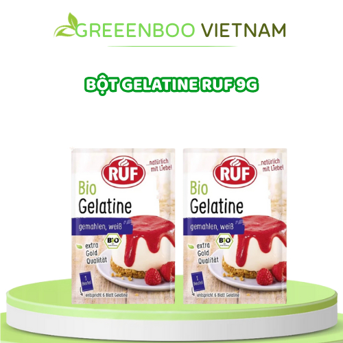 Bột Gelatin Hữu Cơ RUF 9g – Nguyên Liệu Làm Thạch, Bánh Mềm, Pudding, An Toàn Cho Bé Ăn Dặm