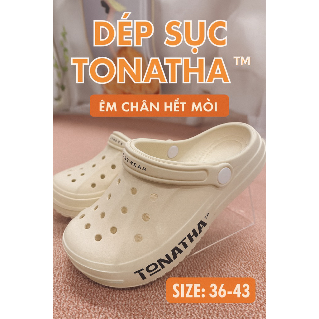 (Kèm cham)Dép sục TONATHA- trẻ trung với form dáng ôm chân và chất liệu EVA nhẹ – êm – (TM 02.)