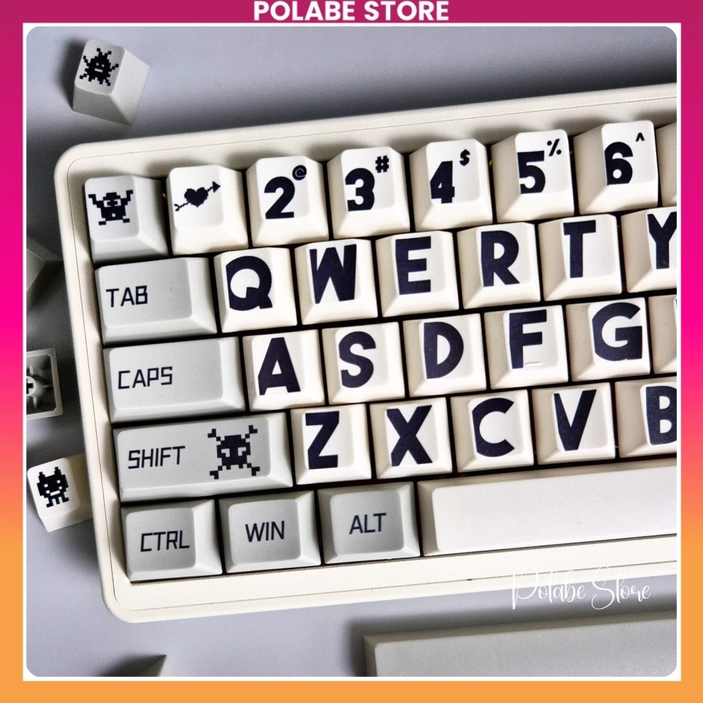 Keycap Retro Big Font Cherry Profile Keycap cổ điển font chữ to bàn phím cơ Polabe Store