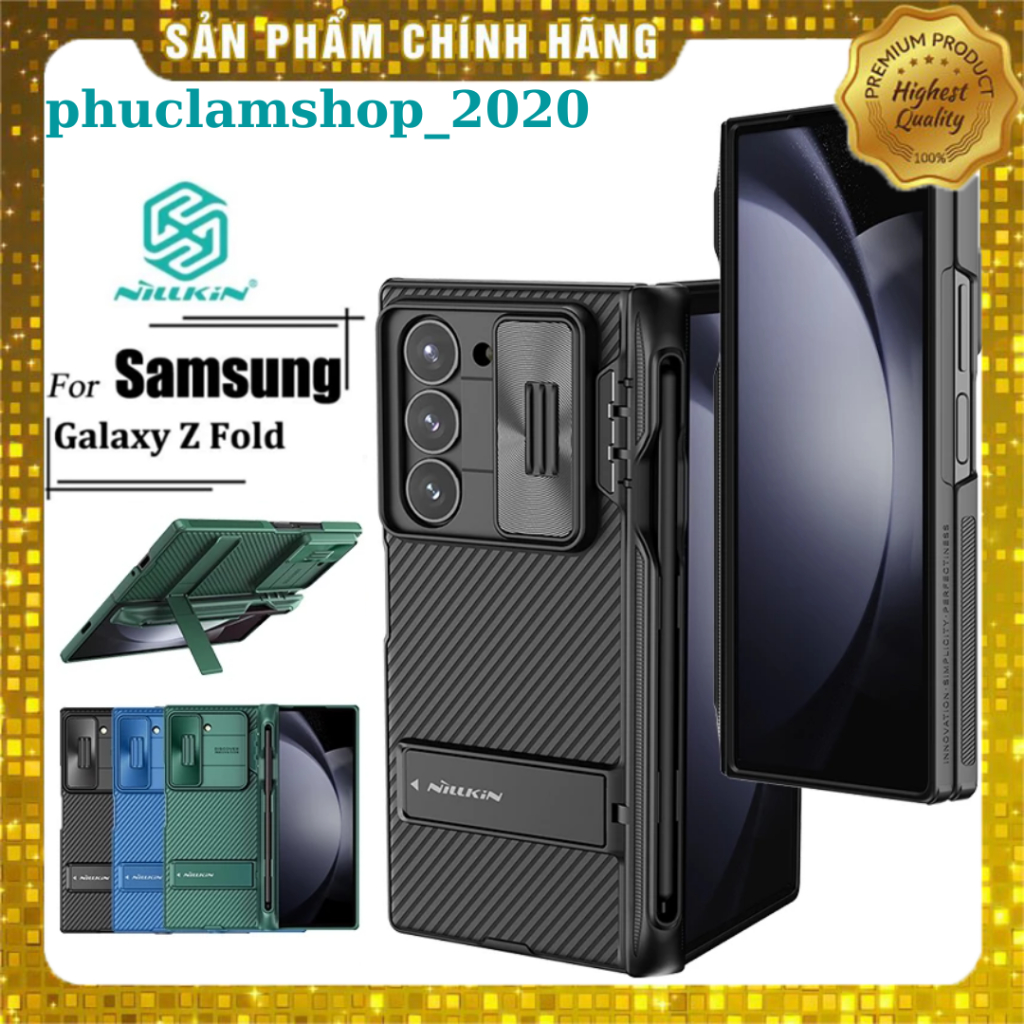 Ốp lưng Nillkin Camshield Fold S-Pen cho Samsung Galaxy Z Fold6 Z Fold 6 5G Z Fold5 Z Fold 5 5G nắp 