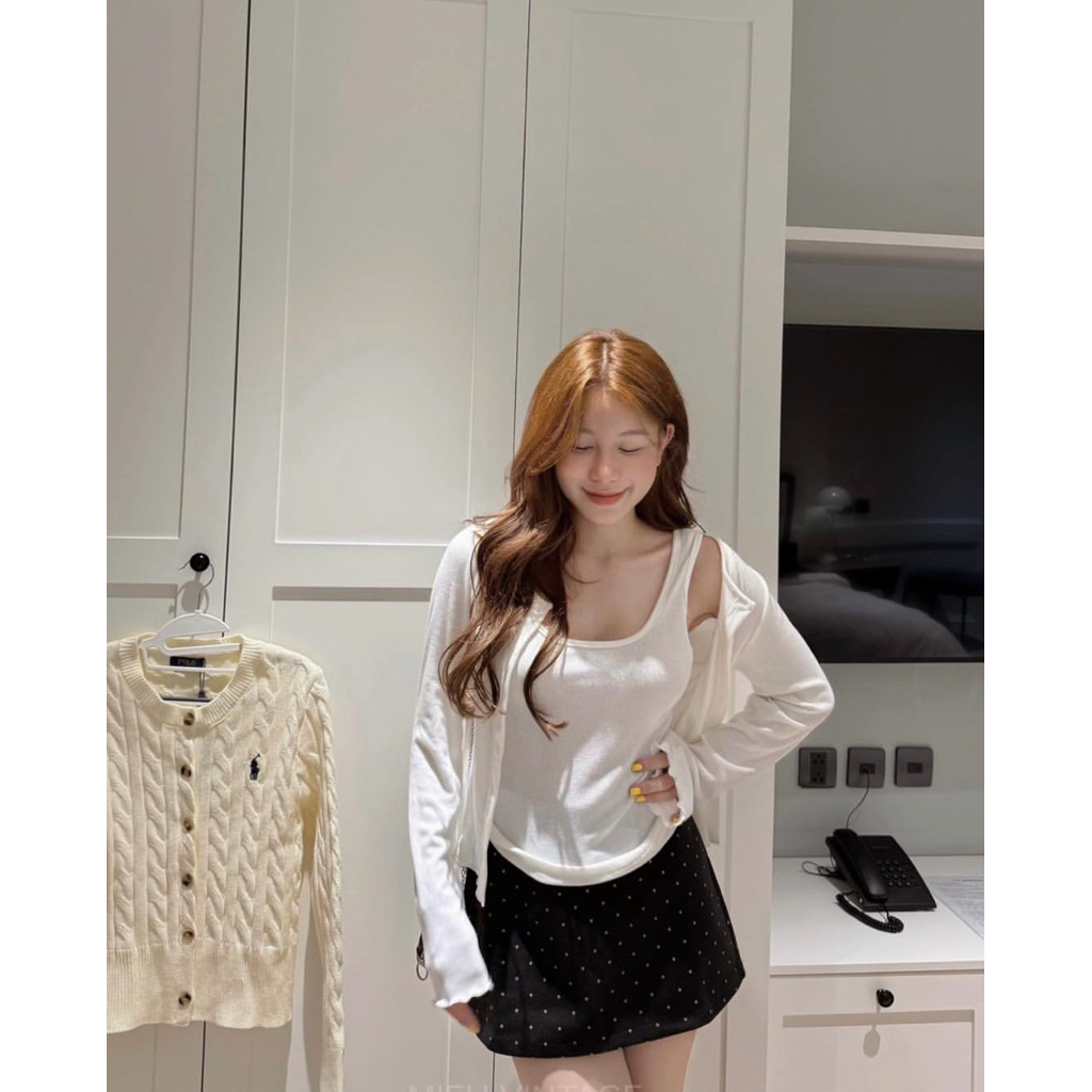 Chân váy nữ chữ A chất dạ ép chấm bi có lót quần CV2211 Chân váy Nữ Mini Skirts dáng chữ A Basic | BigBuy360 - bigbuy360.vn