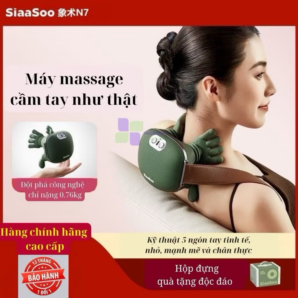Máy massage cổ vai gáy lưng cao cấp GAX-8D, Đai massage cổ xoa bóp như bàn tay người [BH 12 tháng]